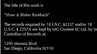 Shaw & Blake: Bareback
