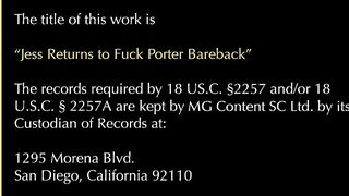 Jess Returns to Fuck Porter - Bareback