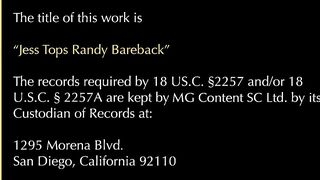 Jess Tops Randy - Bareback