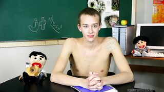 Slender Twink Pornstar Interviewing