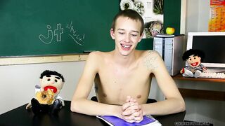 Slender Twink Pornstar Interviewing