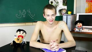 Slender Twink Pornstar Interviewing