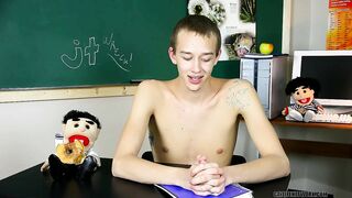 Slender Twink Pornstar Interviewing