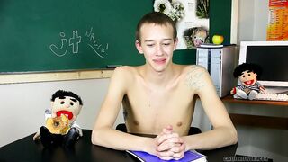 Slender Twink Pornstar Interviewing