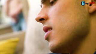 Cumming over his raw ass