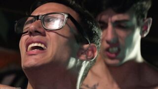 Crammed in his raw boy cunt