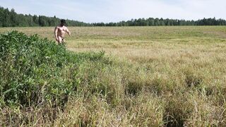 Russian Strongman Jerks Off in the Country (Oleg)