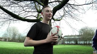 Rugby Boy Gets Double Teamed