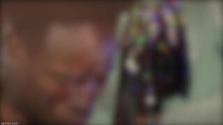 A big black bareback cock for his tight white ass