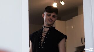 Goth twink loves anal